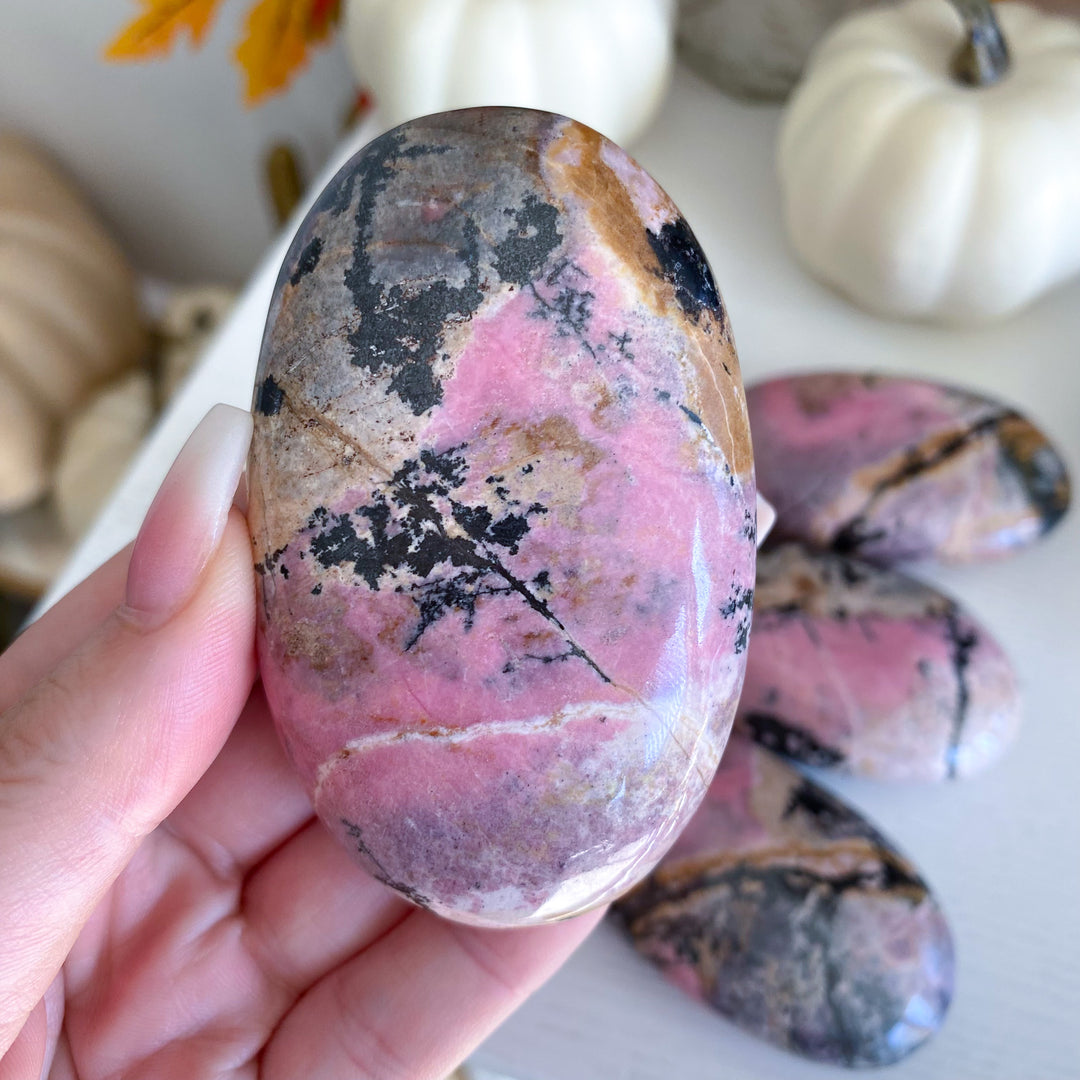 Pakistan Rhodonite Palm Stone - Choose Your Piece