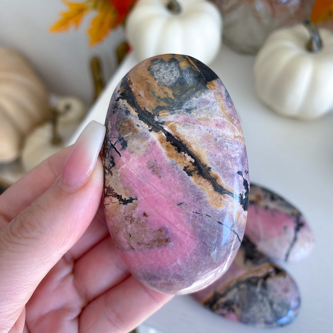 Pakistan Rhodonite Palm Stone - Choose Your Piece