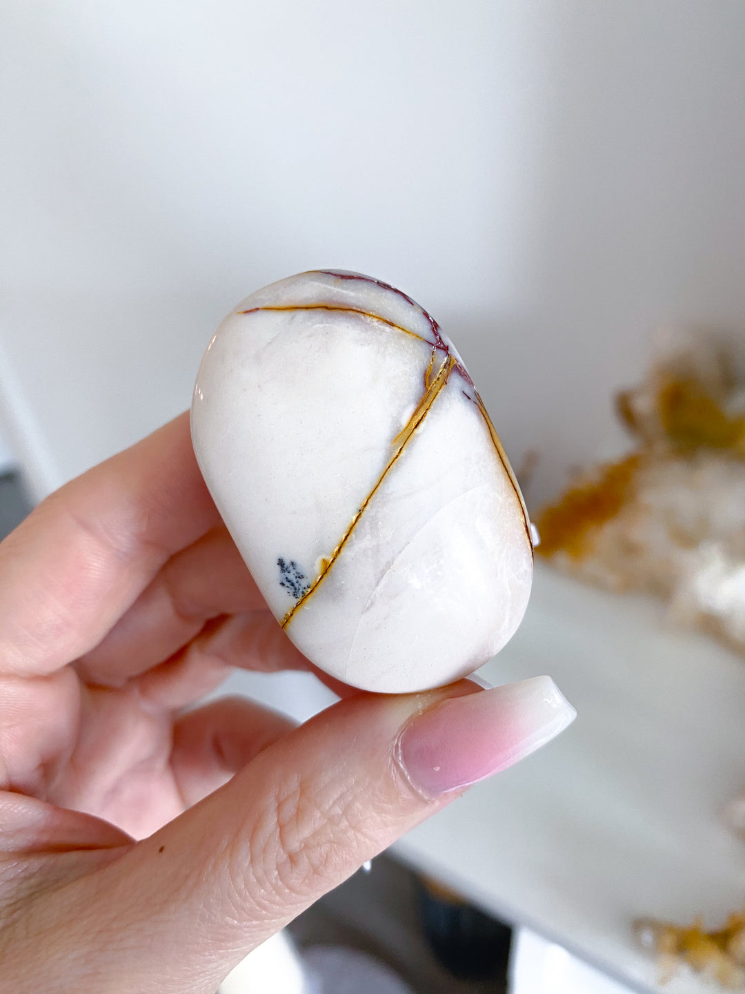 Small Mookaite Palm Stone with Dendrite #1