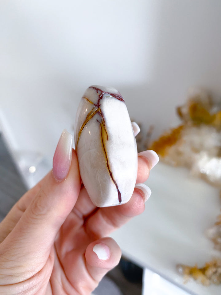 Small Mookaite Palm Stone with Dendrite #1