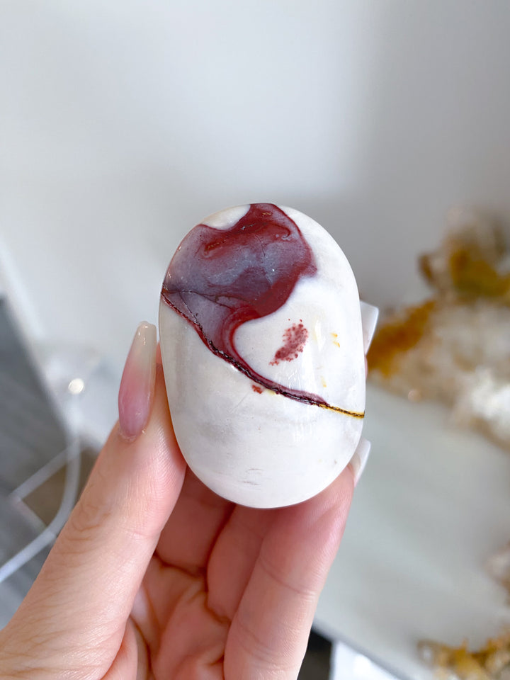 Small Mookaite Palm Stone with Dendrite #1