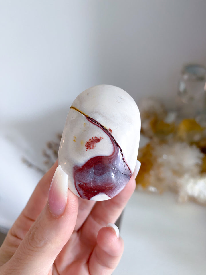 Small Mookaite Palm Stone with Dendrite #1