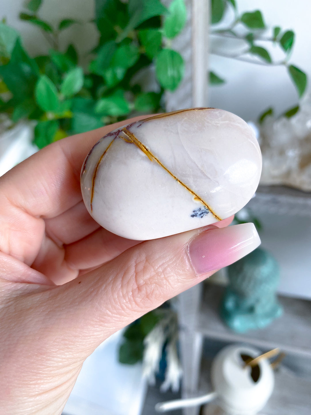 Small Mookaite Palm Stone with Dendrite #1
