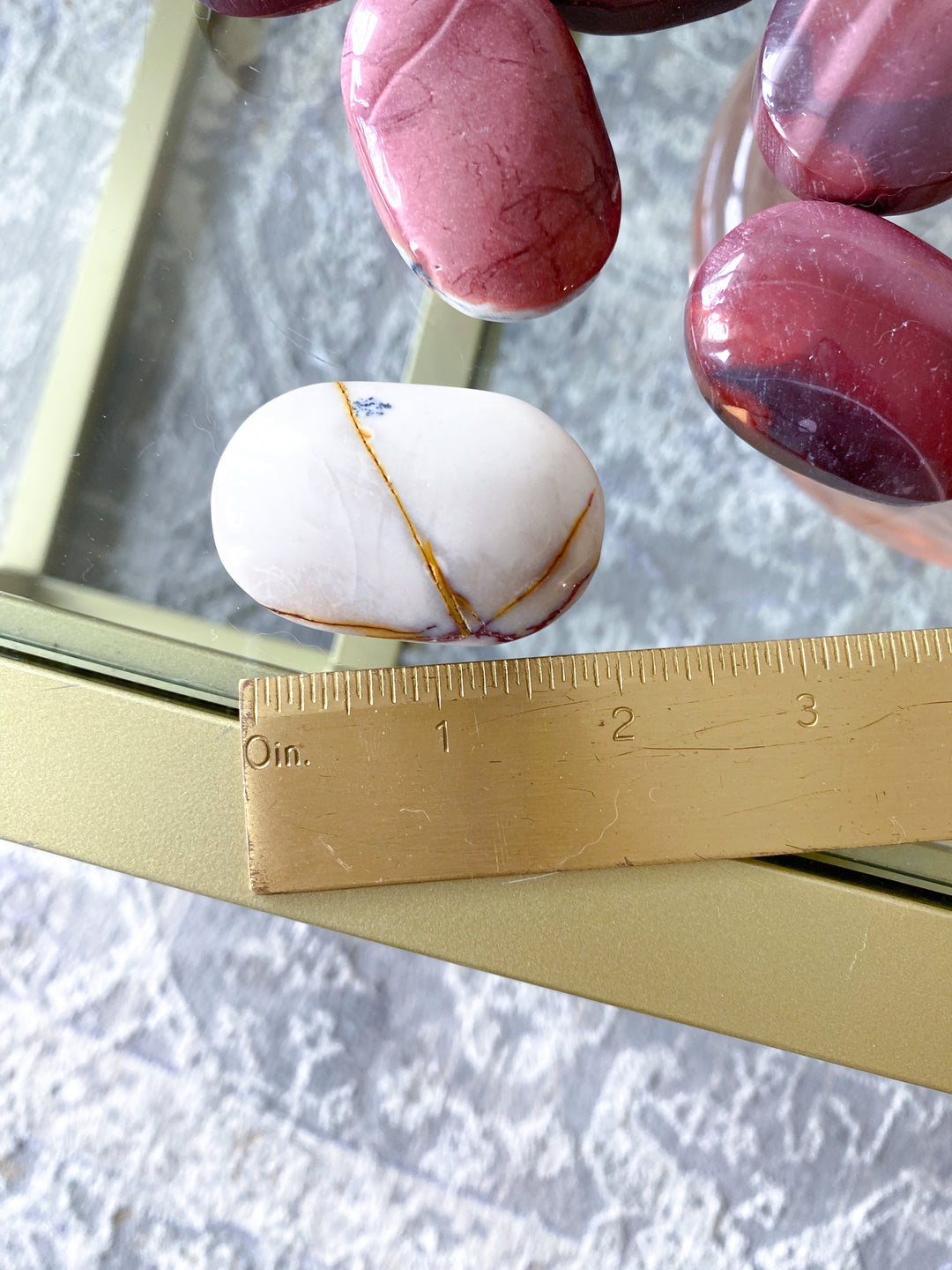Small Mookaite Palm Stone with Dendrite #1