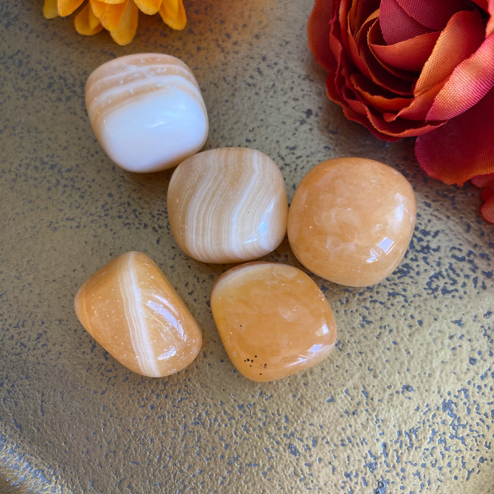 Banded Yellow Calcite Tumble