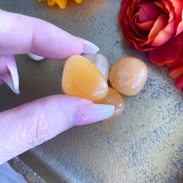 Banded Yellow Calcite Tumble