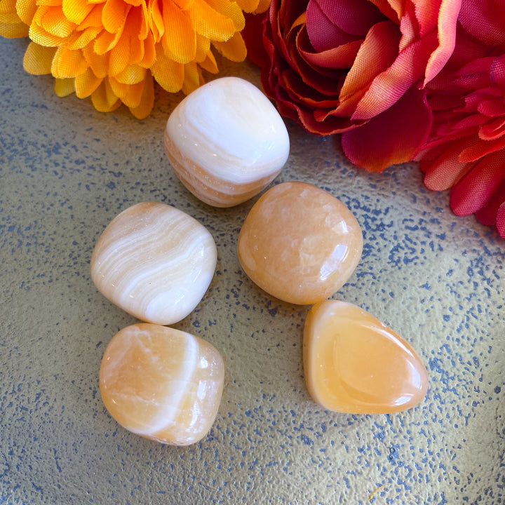 Banded Yellow Calcite Tumble