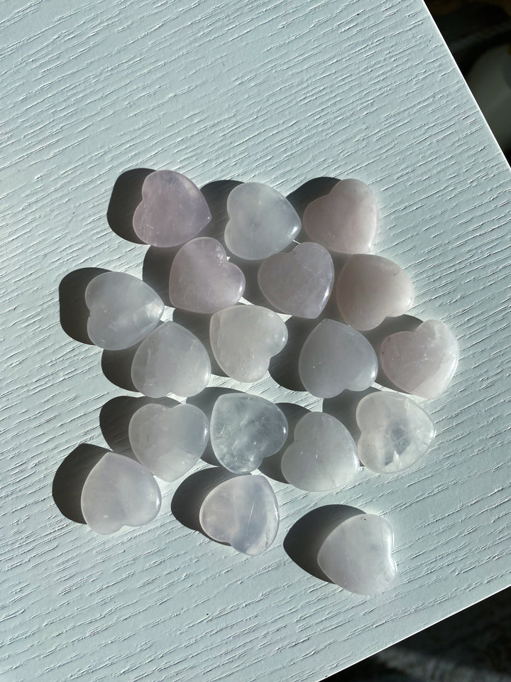 Mini Rose Quartz Heart Carving