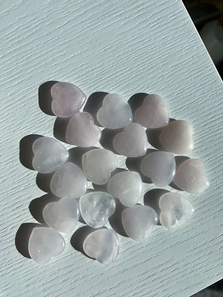 Mini Rose Quartz Heart Carving