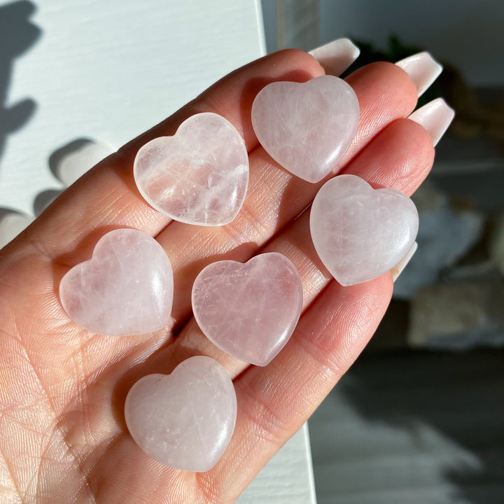 Mini Rose Quartz Heart Carving