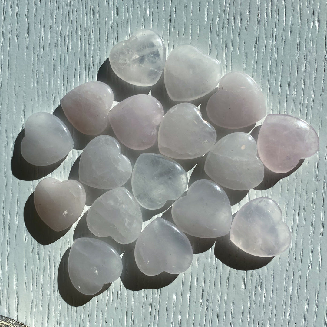 Mini Rose Quartz Heart Carving