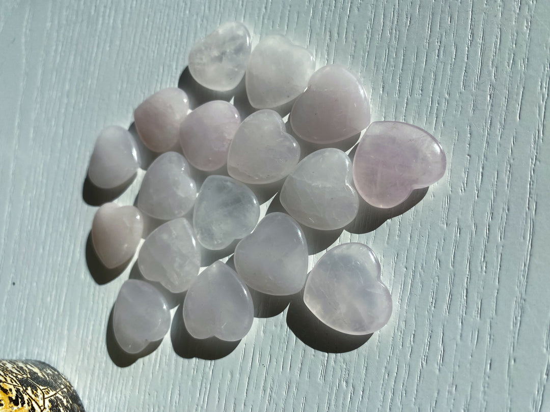 Mini Rose Quartz Heart Carving