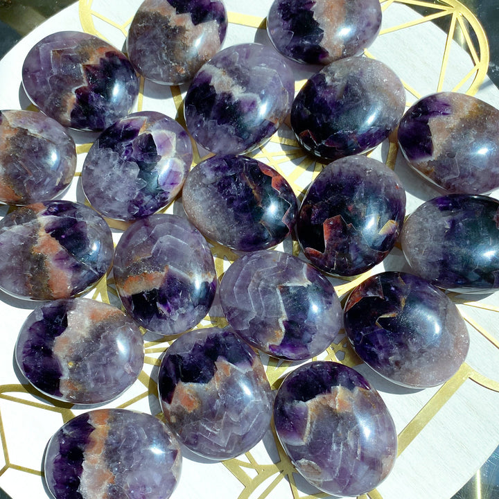 Chevron Amethyst Palm Stone