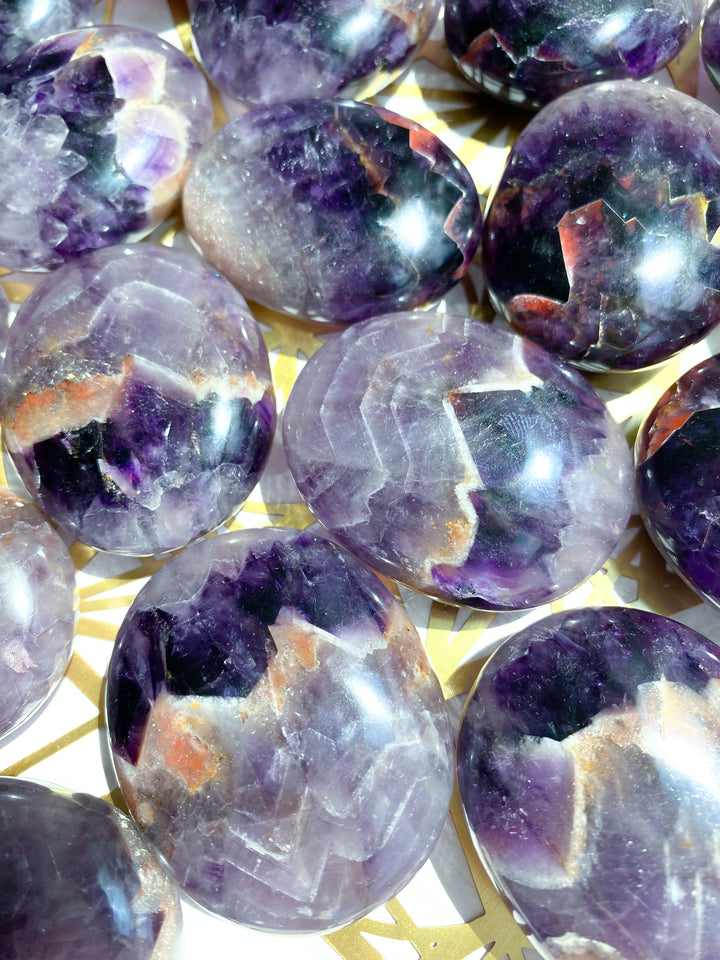 Chevron Amethyst Palm Stone