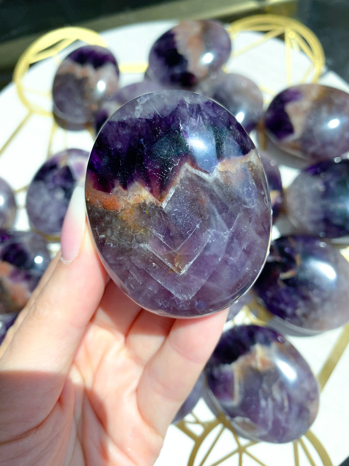 Chevron Amethyst Palm Stone