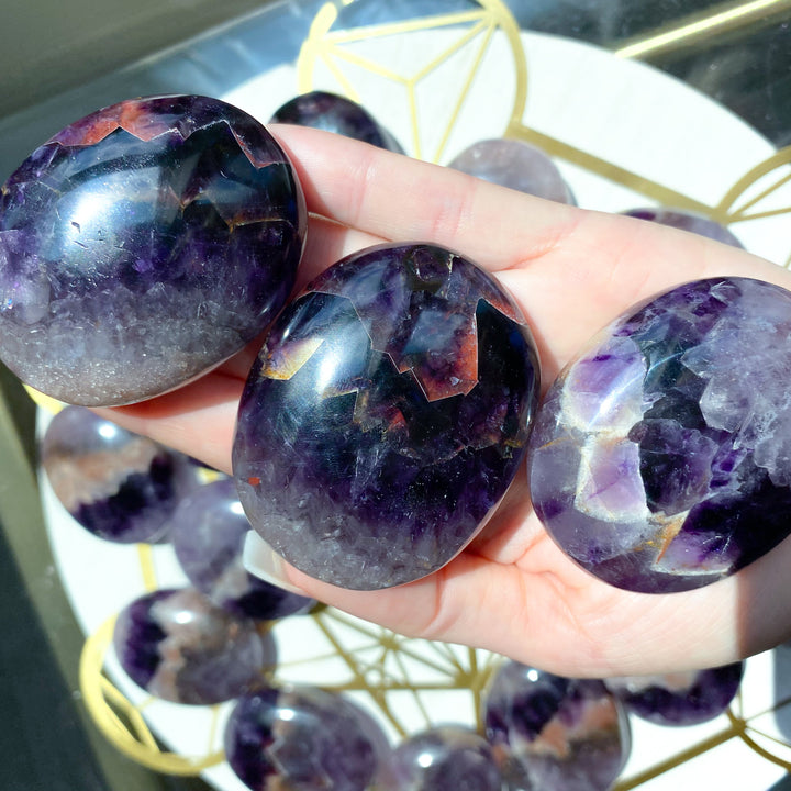 Chevron Amethyst Palm Stone