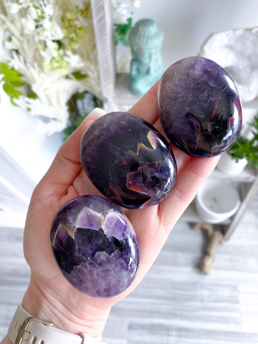 Chevron Amethyst Palm Stone
