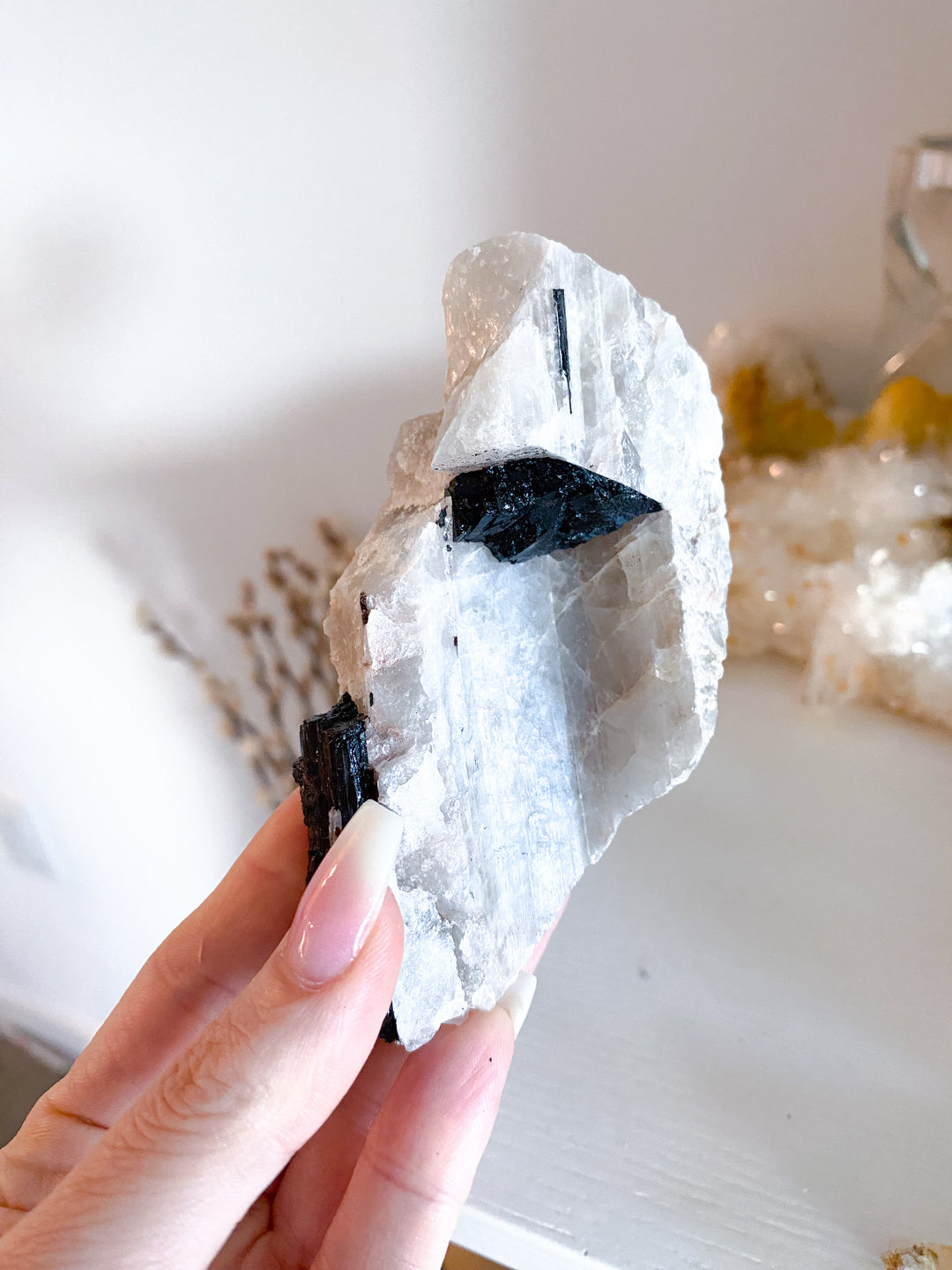 Quartz with Black Tourmaline Rods - Get Exact Item