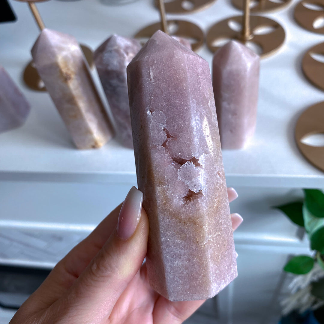 Shimmering Pink Amethyst Tower