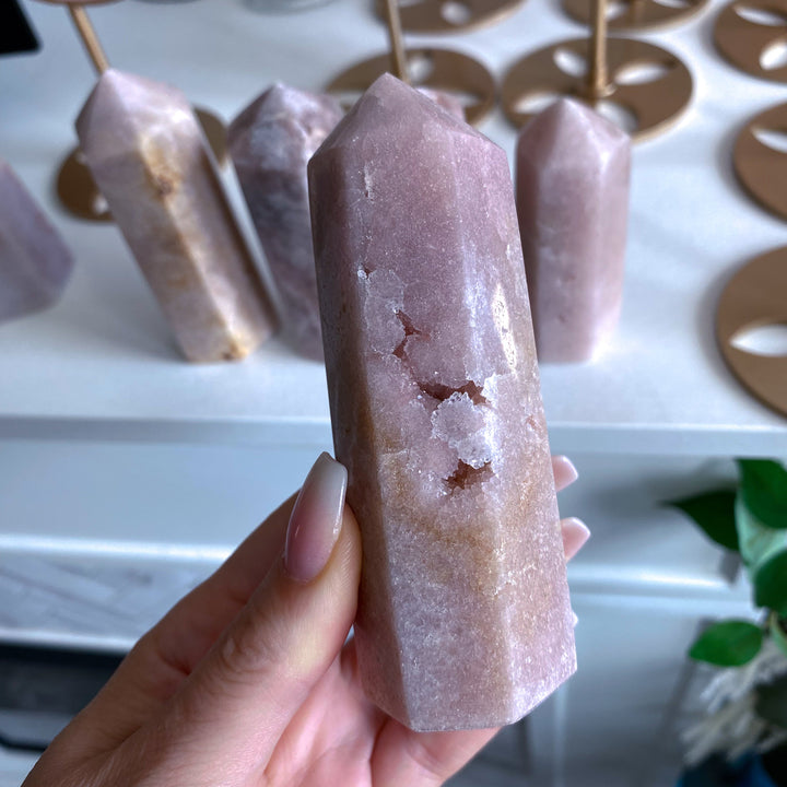 Shimmering Pink Amethyst Tower