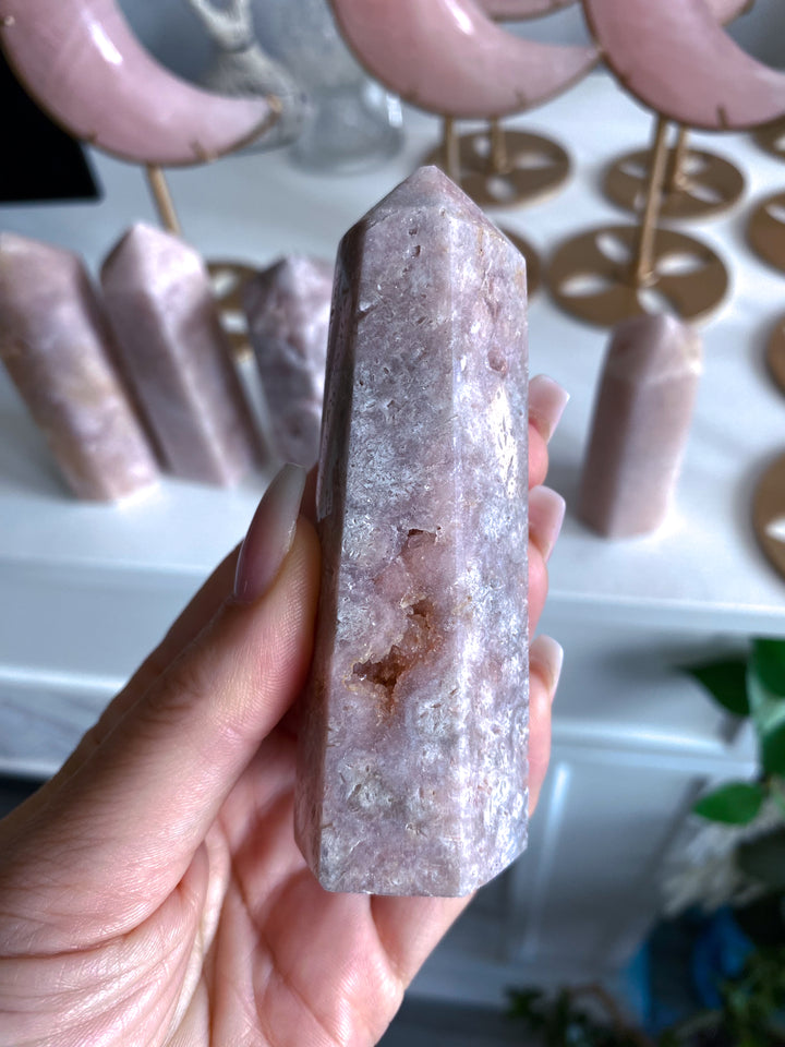 Shimmering Pink Amethyst Tower