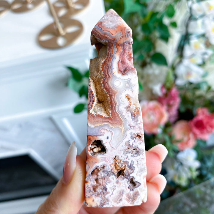 Pink Crazy Lace Agate Tower #2