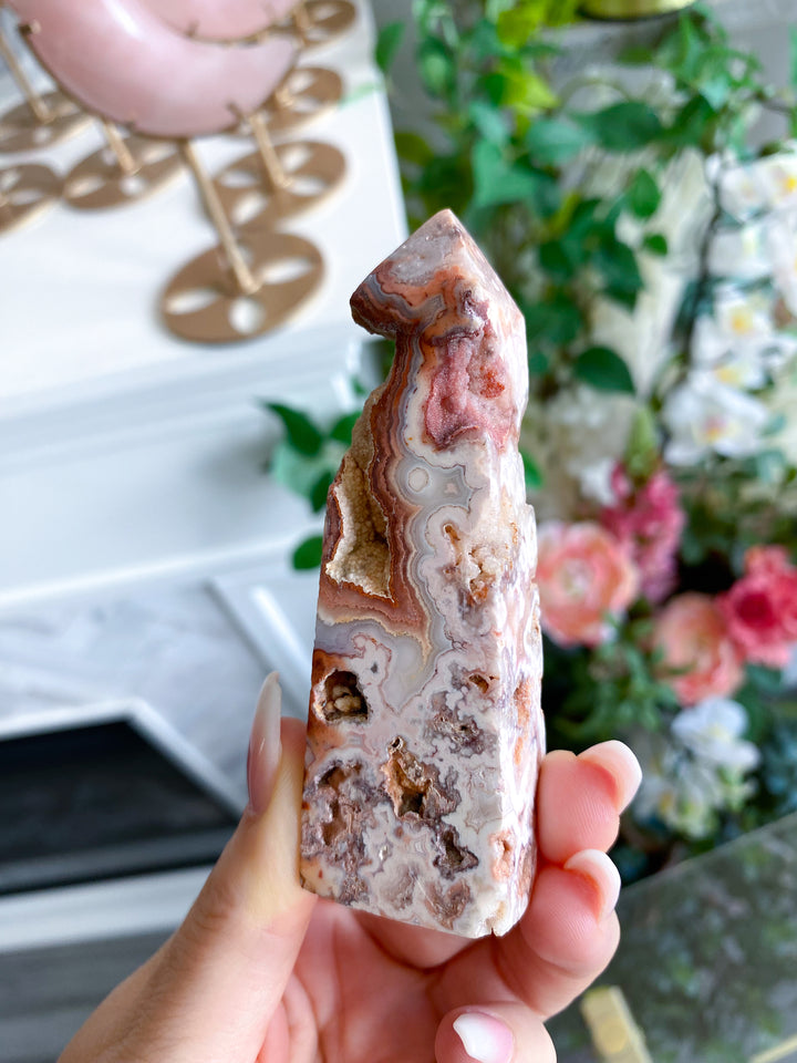Pink Crazy Lace Agate Tower #2