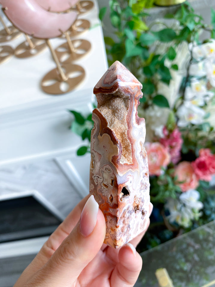 Pink Crazy Lace Agate Tower #2
