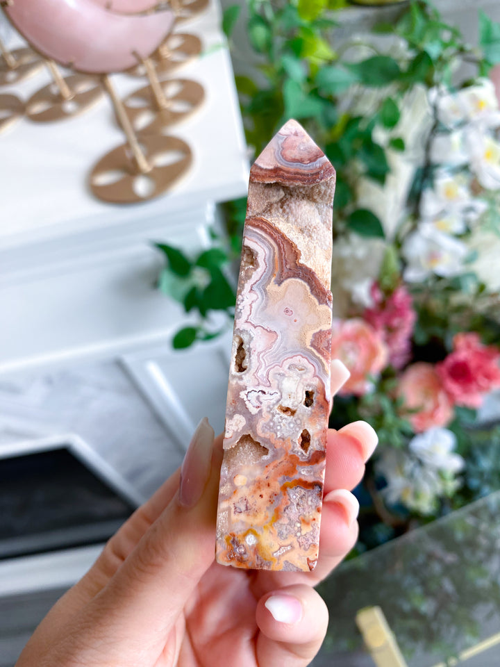 Pink Crazy Lace Agate Tower #2