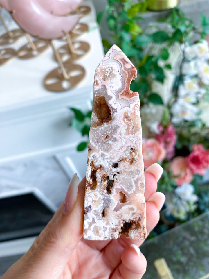Pink Crazy Lace Agate Tower #2
