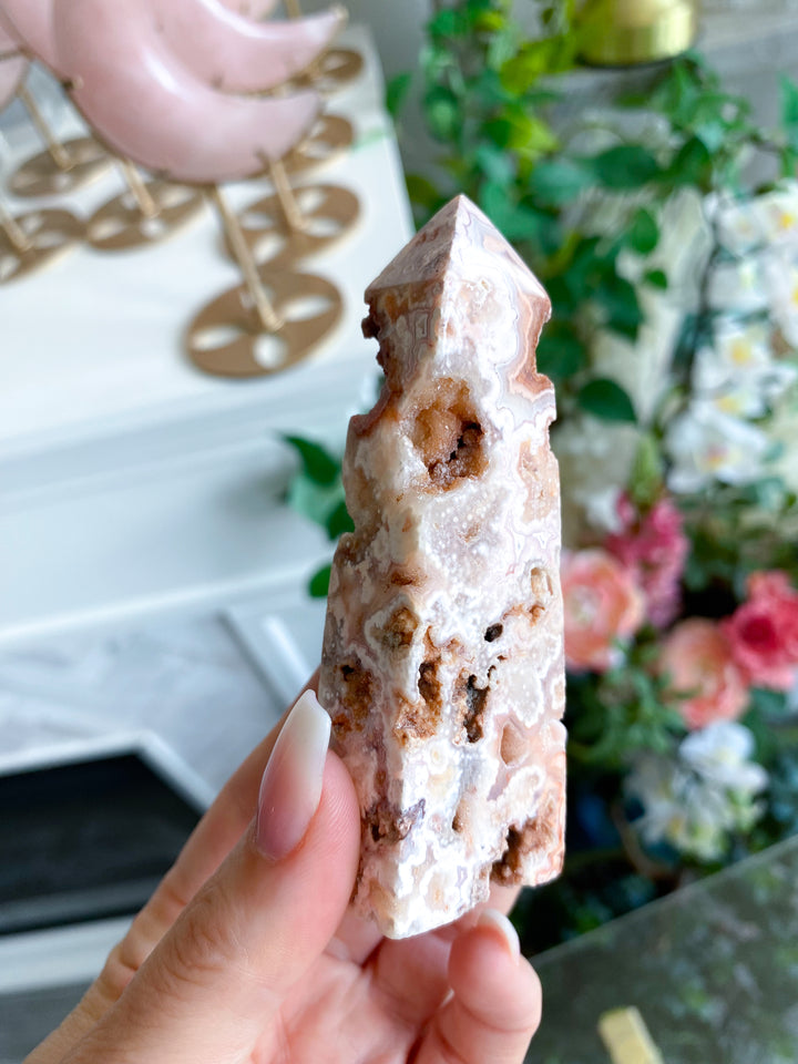 Pink Crazy Lace Agate Tower #2