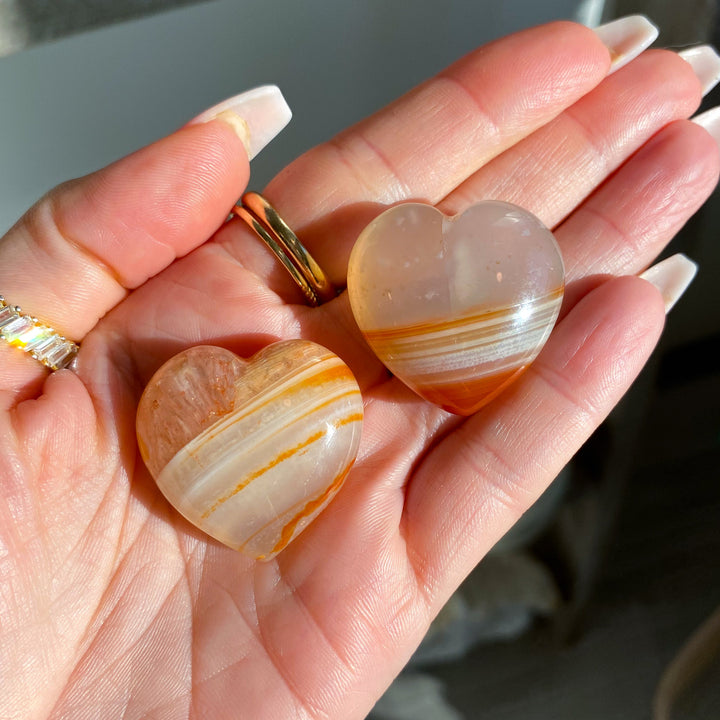 Light Orange Carnelian Mini Heart