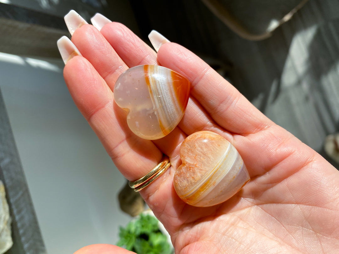 Light Orange Carnelian Mini Heart