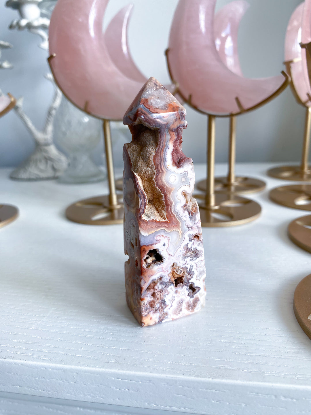 Pink Crazy Lace Agate Tower #2