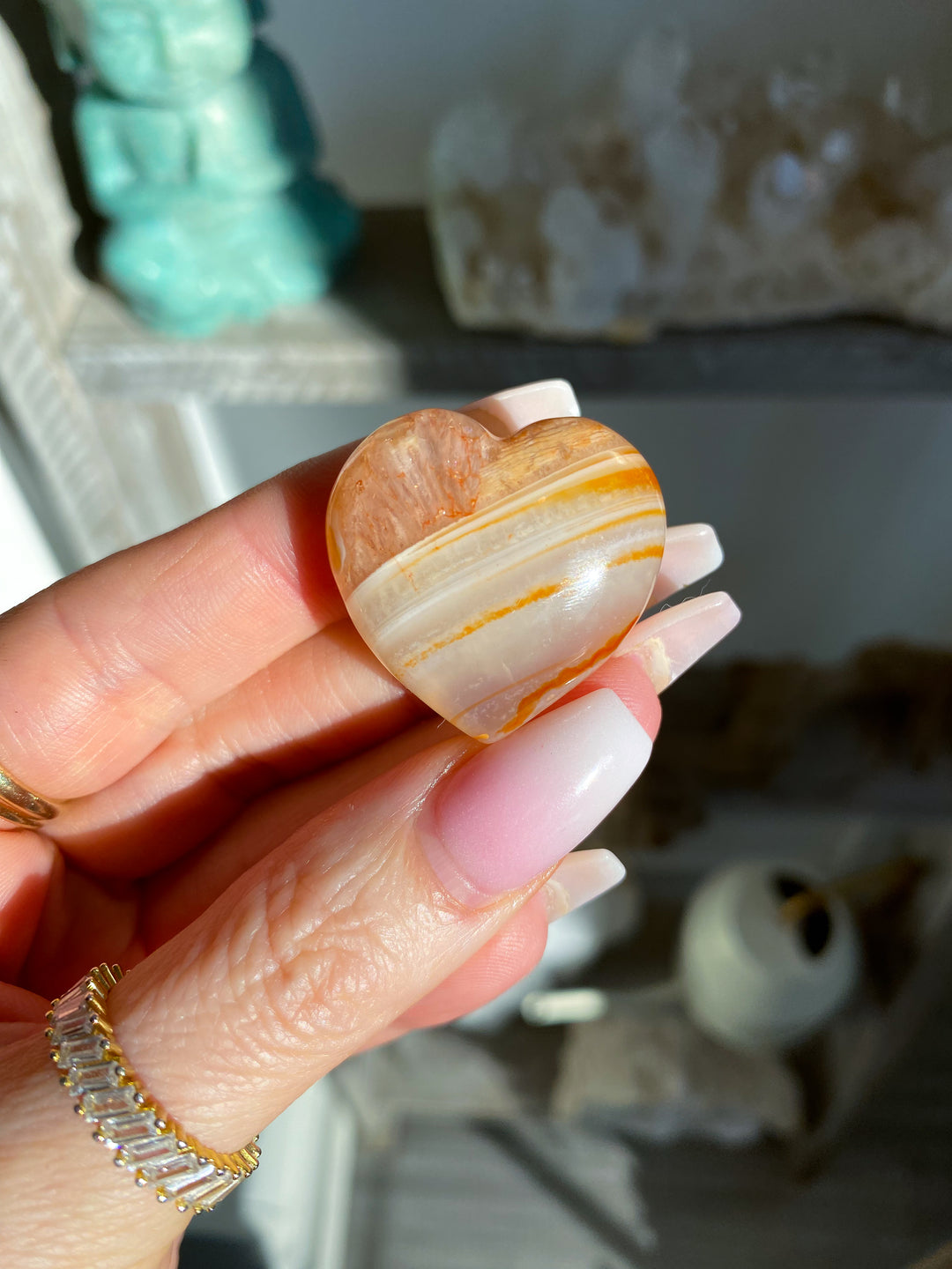 Light Orange Carnelian Mini Heart