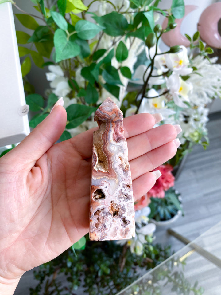 Pink Crazy Lace Agate Tower #2