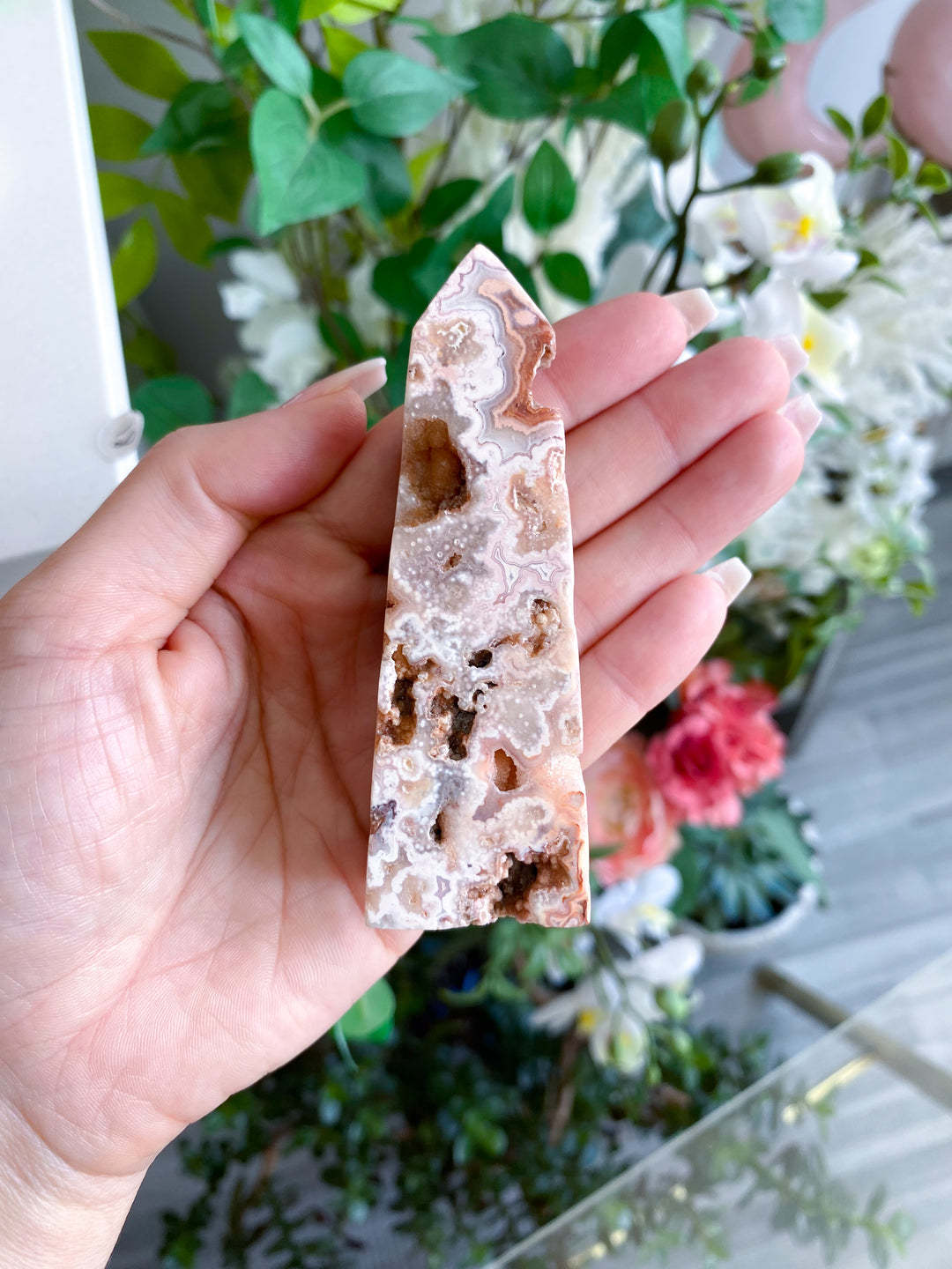 Pink Crazy Lace Agate Tower #2