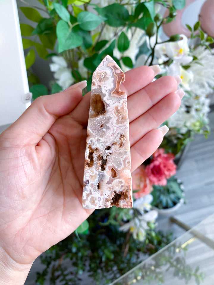 Pink Crazy Lace Agate Tower #2