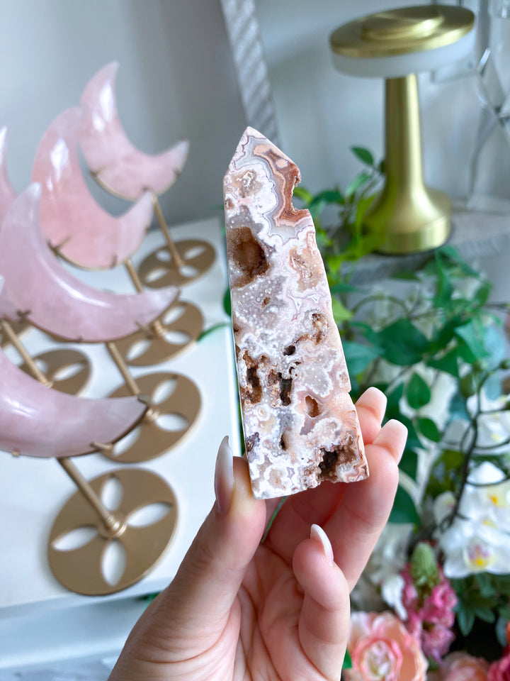 Pink Crazy Lace Agate Tower #2