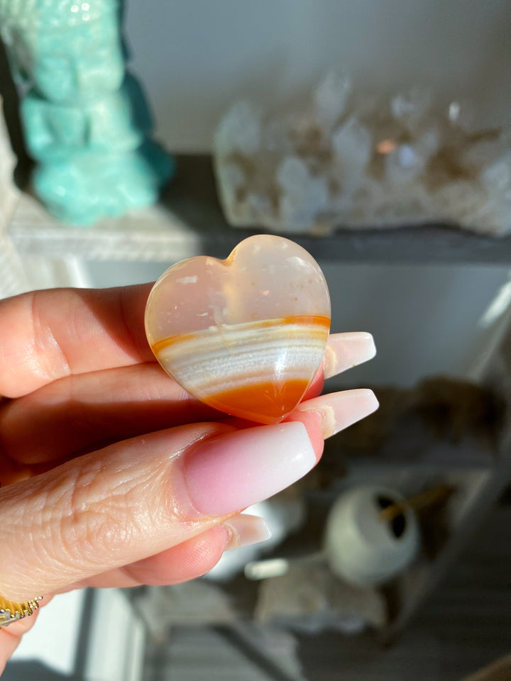 Light Orange Carnelian Mini Heart