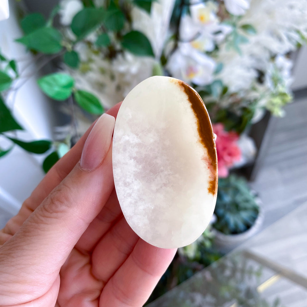 Pale Green Onyx Worry Stone #1
