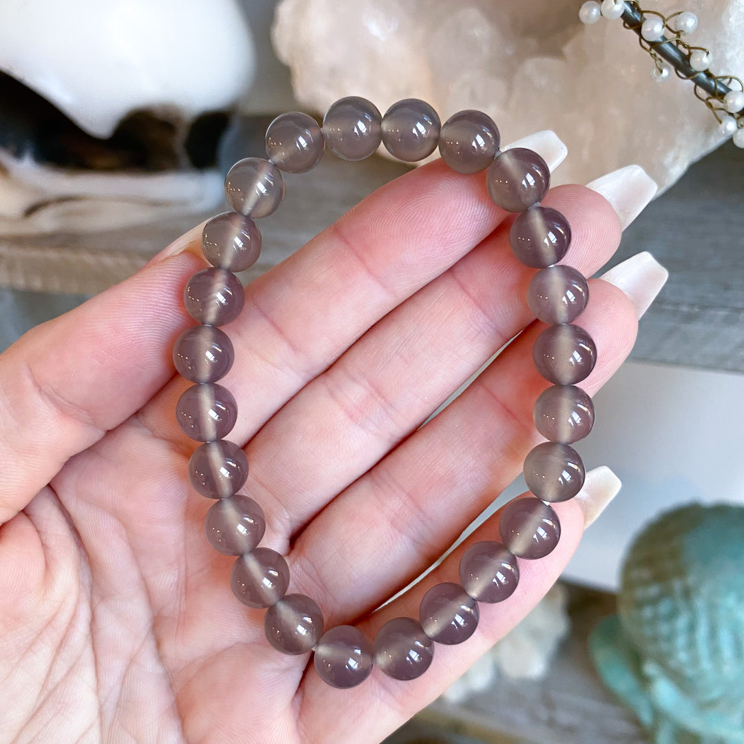 Gray Agate 8mm Bracelet