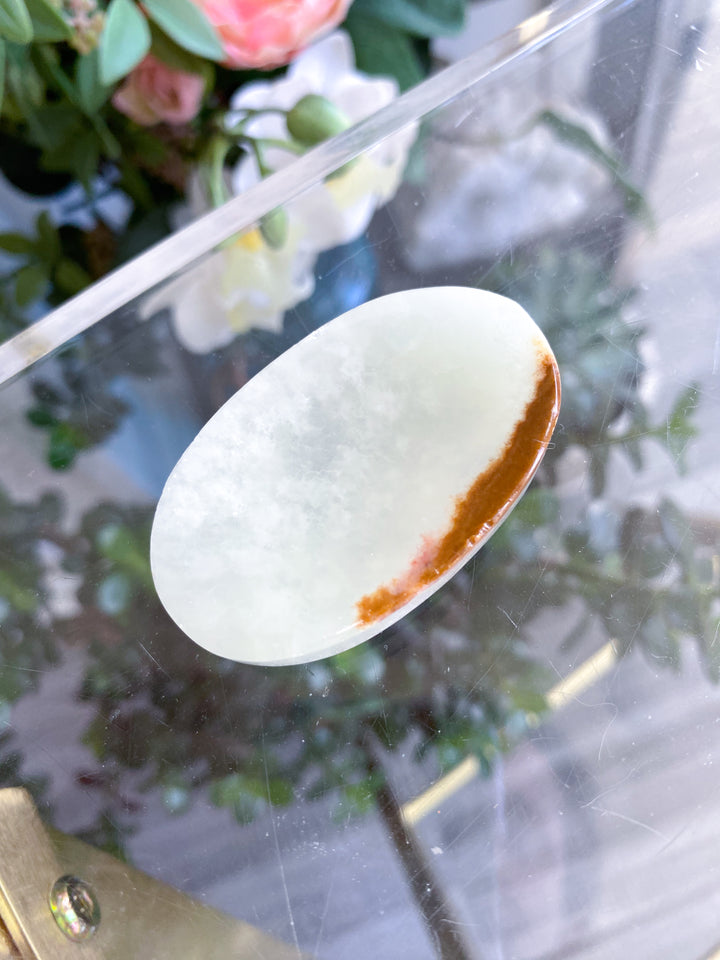 Pale Green Onyx Worry Stone #1