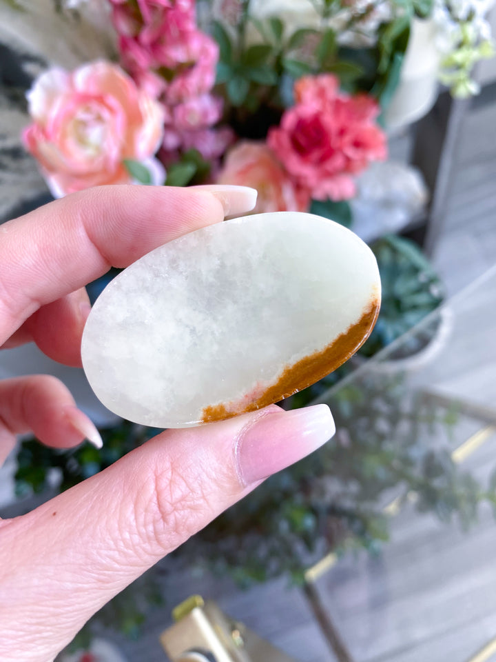 Pale Green Onyx Worry Stone #1