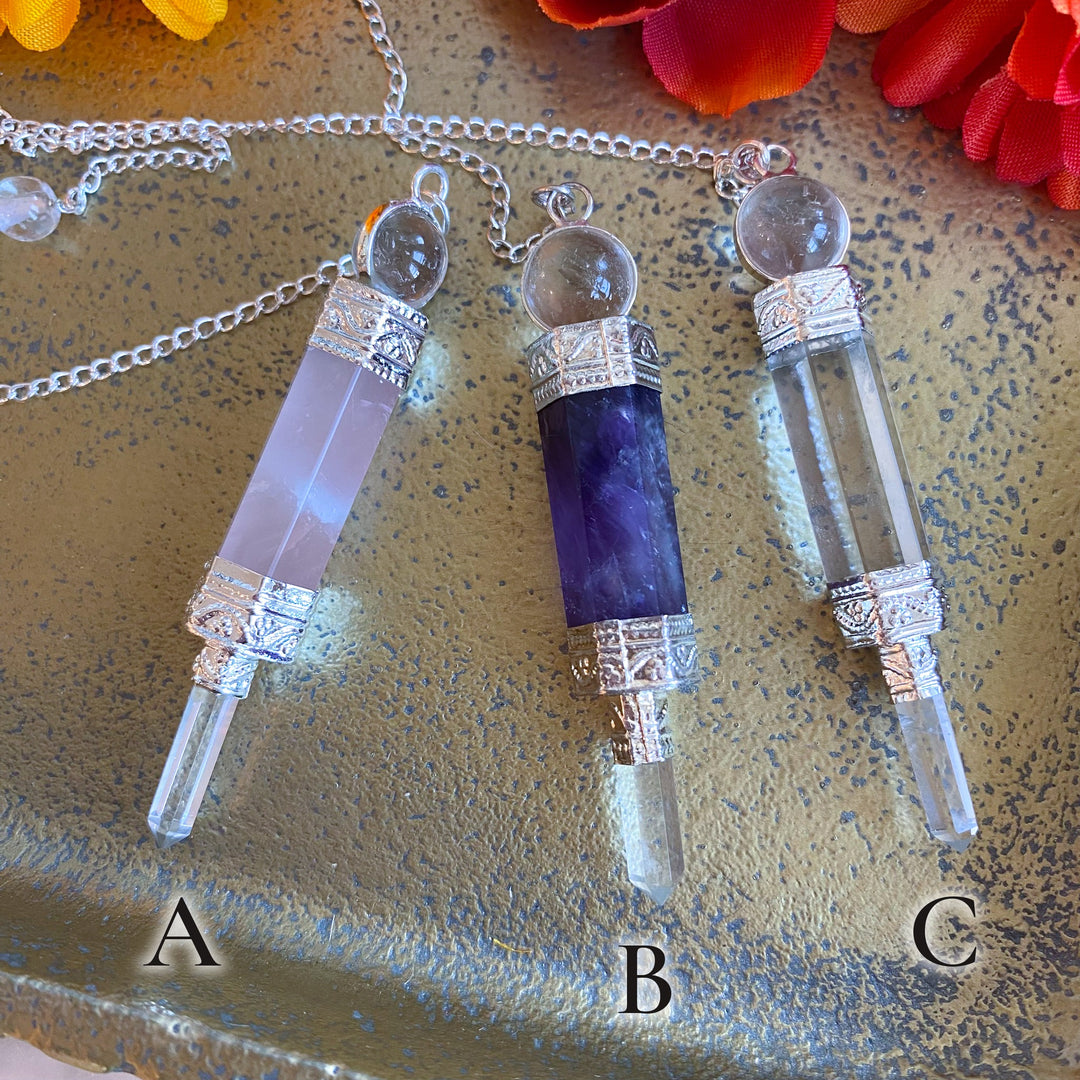 Handmade Crystal Pendulum - Choose Your Stone