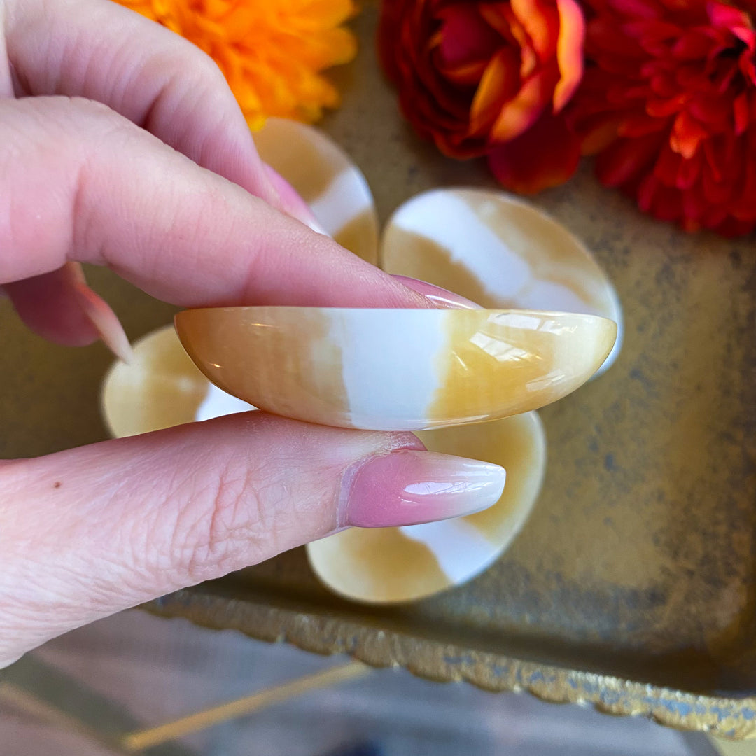 Large Orange Calcite Worry Stone