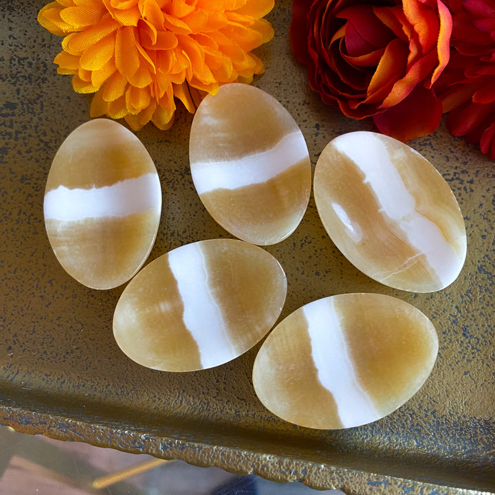 Large Orange Calcite Worry Stone