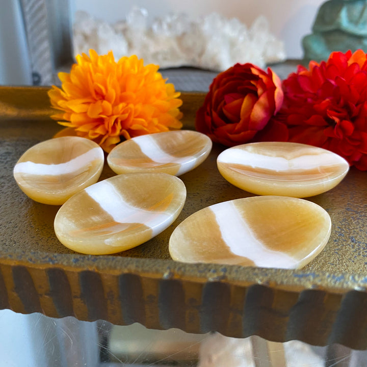 Large Orange Calcite Worry Stone