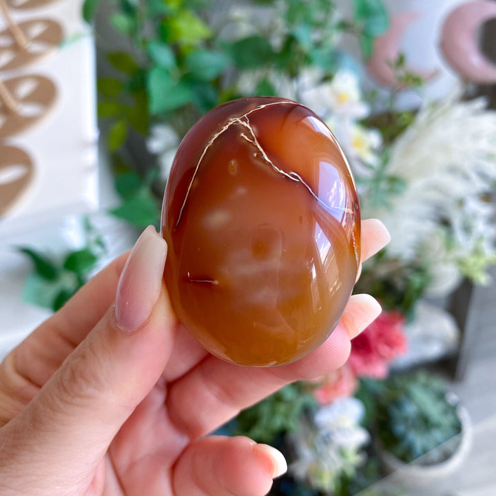 Imperfect Carnelian Palm Stone #1