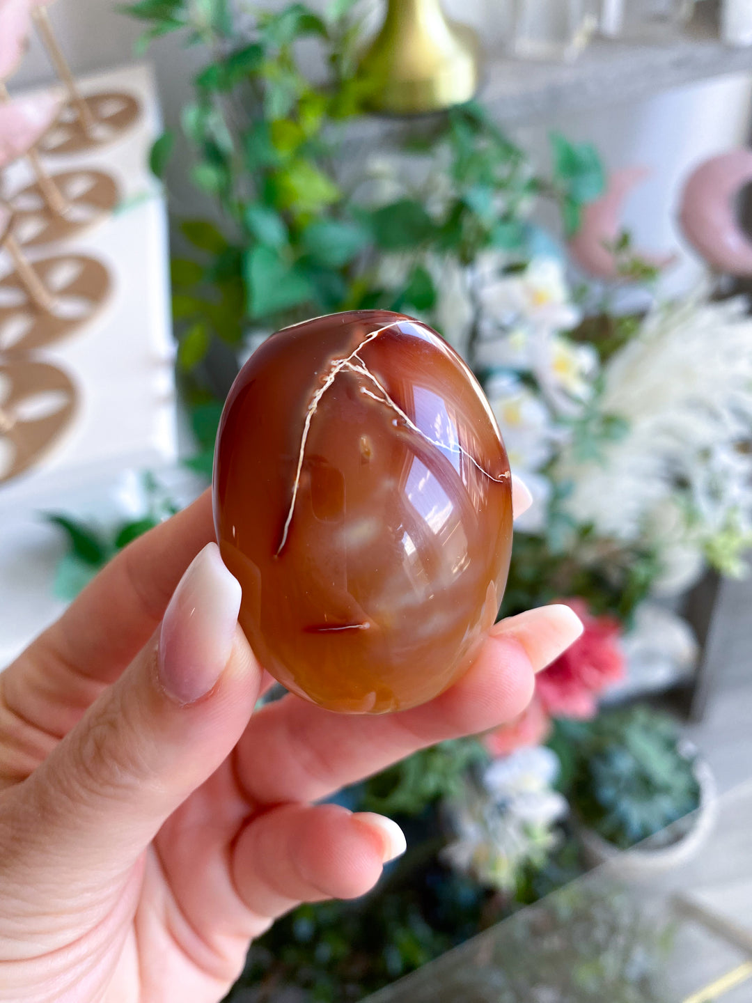 Imperfect Carnelian Palm Stone #1
